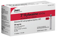 Xylocaine Lidocaine HCl 2% Epinephrine 1:100,000 1.7 mL 50/Bx